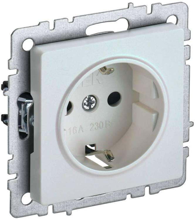 Розетка 1-местная с заземлением IEK Brite BR-R11-16-K36 жемчуг