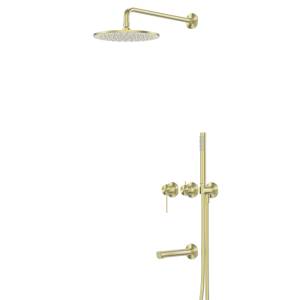 Душевая система Abber Emotion 316 AF8817BG с изливом, брашированное светлое золото
