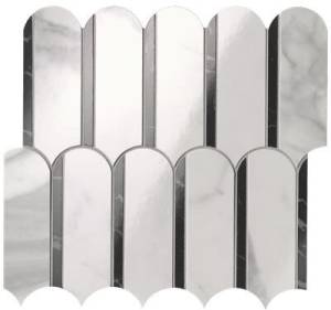 Мозаика FAP Ceramiche Roma Gold FQKP Carrara Superiore Nero Elegante Archs Mosaico 28.2x31