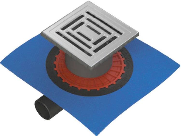 Душевой трап Berges Wasserhaus Zentrum Uno 090372 15x15 см