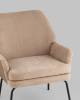 Кресло Stool Group Харви QH-8312K 263-7+b XC309-17 светло-коричневая рогожка, с коричневой экокожей фото 7