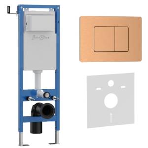 Система инсталляции для унитазов Iberica Blanca Inox-C IB.001M.1172 кнопка смыва розовое золото матовое