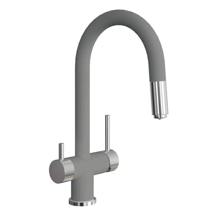 Смеситель для кухни Florentina Маэстро 337.03H.2123.307 серый шелк