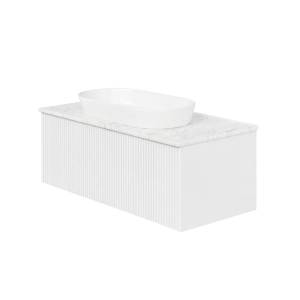 Тумба с раковиной La Fenice Terra Bianco NFNC-01-TER-B-100-3-M-GG белая матовая, 100 см