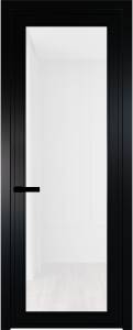 Межкомнатная дверь Profil Doors 1 AGP цвет профиля Черный, стекло безопасное 6 мм белый триплекс 700x2000
