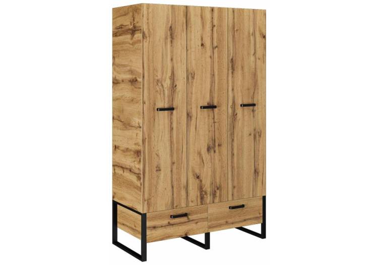 Шкаф Woodville Iris 406525 дуб вотан, черный муар
