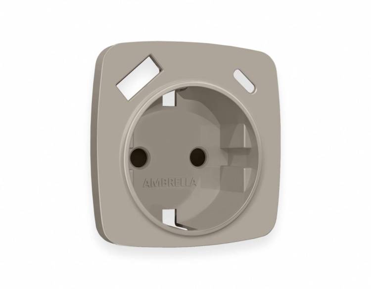Лицевая панель для электрической розетки с заземлением со шторками 2USB A+C Ambrella Volt Omega OP3700