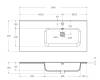 Раковина BelBagno BB1000ETL-R чаша справа, белый глянцевый, 101x46.5 фото 4