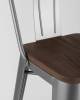 Набор из 6 барных стульев Stool Group Tolix YD-H765E-W YG-15 X6 серебристый матовый, темное дерево, со спинкой фото 4