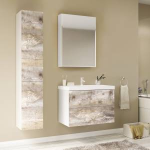 Мебель для ванной Marka One Mix 60П с 2 ящиками, бетон, push