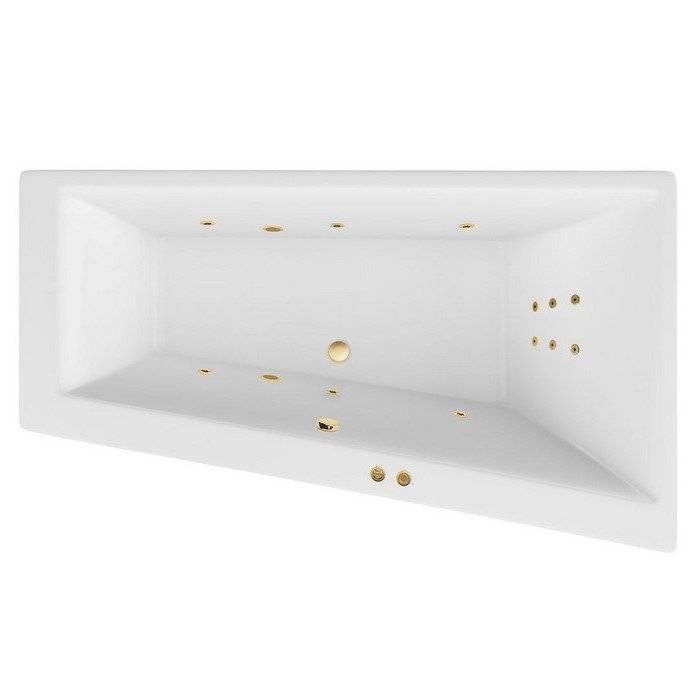 Акриловая ванна Excellent Sfera Slim 170x100 (правая) "LINE" (золото)