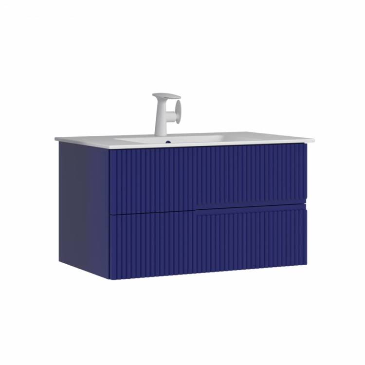 Тумба с раковиной Orka Moonlight 5001498 90 подвесная, синий матовый