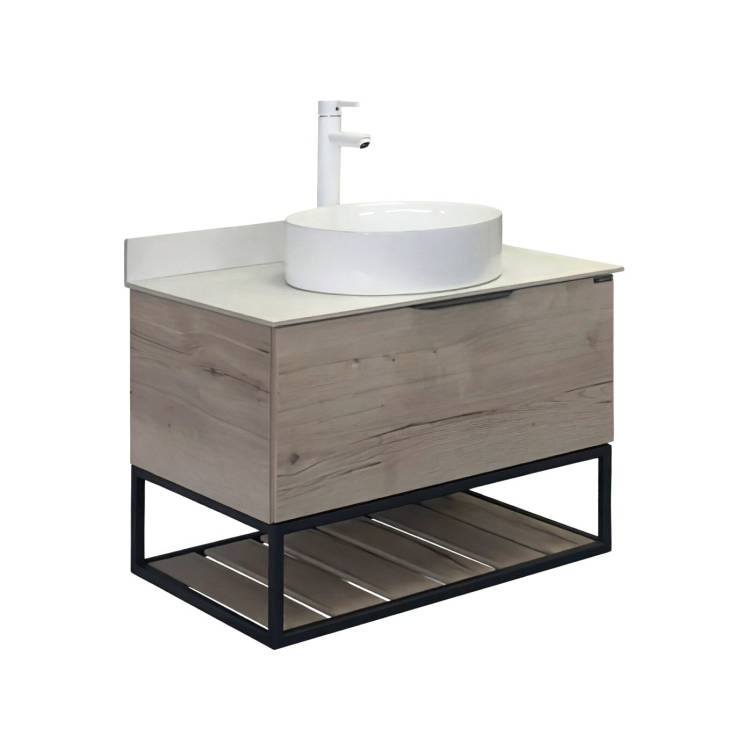 Тумба с раковиной Comforty Порто-75 00-00009321 дуб дымчатый