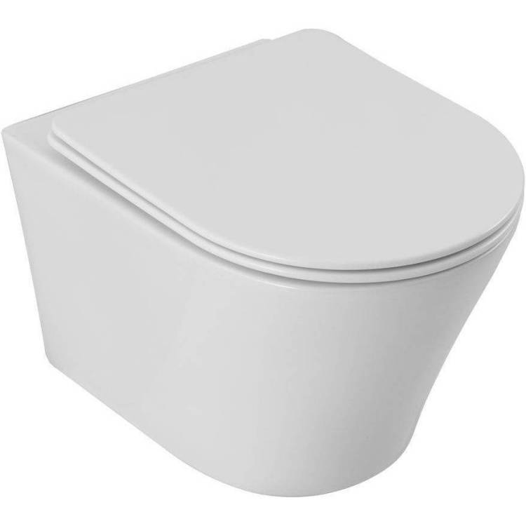 Унитаз подвесной Aquanet Zvezda ZV-3 безободковый, с крышкой-сиденьем микролифт