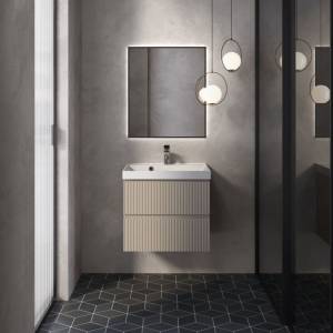 Тумба под раковину AQUAme S1 AQM900160BG подвесная, бежевый, 60 см