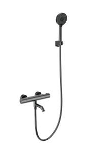 Смеситель для ванны Wonzon & Woghand WW-B3029-A1-BGG с душем и термостатом, темный графит