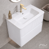 Тумба с раковиной Alavann Wave 80 белый фото 4