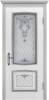 Межкомнатная дверь эмаль Шейл Дорс Симфония 2 В3, остеклённая, белый, патина серебро 600x2000