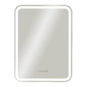 Зеркало-шкаф Art&Max Platino R AM-Pla-600-800-1D-R-DS-FC-H-T-Grey с подсветкой, часами и подогревом, Антрацит, 80x60