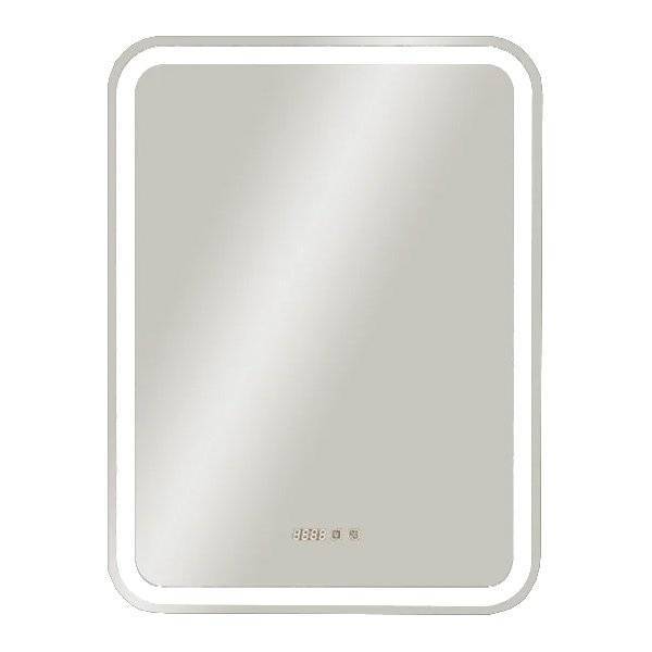 Зеркало-шкаф Art&Max Platino R AM-Pla-600-800-1D-R-DS-FC-H-T-Grey с подсветкой, часами и подогревом, Антрацит, 80x60