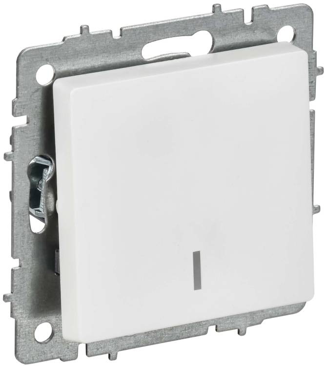 Выключатель 1-клавишный проходной IEK Brite BR-V12-1-10-K91 арктический белый