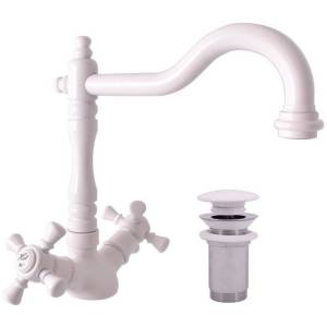 Смеситель для раковины Rav Slezak Morava Retro MK321.5/8B белый