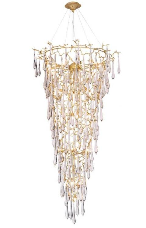 Подвесная люстра Crystal Lux Reina SP34 D1200 GOLD PEARL