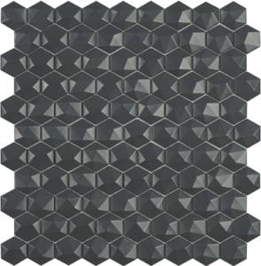Мозаика Vidrepur Hex Nordic № 908 D Темно-серый (на сетке) 30.7x31.7