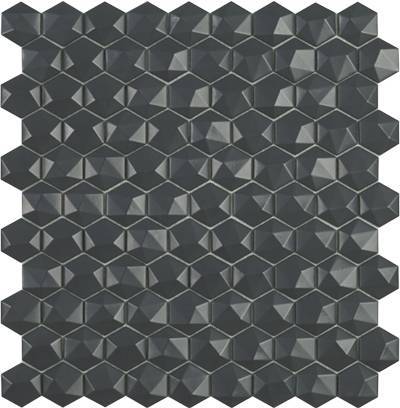 Мозаика Vidrepur Hex Nordic № 908 D Темно-серый (на сетке) 30.7x31.7