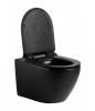 Унитаз с инсталляцией Agger ATI03144+APB288 безободковый, сиденье микролифт, черный, с белой кнопкой фото 7