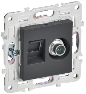 ТВ-розетка+Ethernet RJ45 IEK Skandy SK-AK20-2-K48 титан