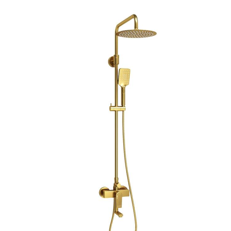 Душевой комплект Wasserkraft A155.259.201.BG золотой, со смесителем