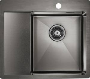 Мойка кухонная Paulmark Alster PM825951-GML вороненая сталь R