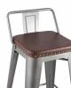 Стул барный Stool Group Tolix Soft LF626A GREY 7083+PU7002 серебристый фото 6