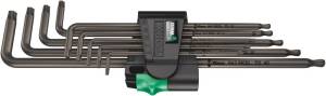 Г-образный ключ WERA 967/9 TORX XL 1 цинковое фосфатирование, удлиненные, с шаром, 9 пр., TX 8/9/10/15/20/25/27/30/40