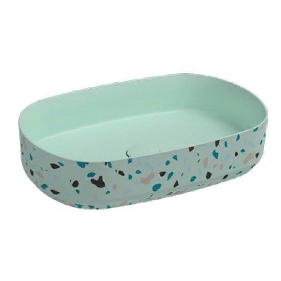 Раковина Isvea Infinity 10NF65055SV-2T-TRZ 55 см, мятно-зеленая матовая