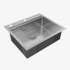 Мойка кухонная Paulmark Brim-pro PM705951-BS 510x590 мм брашированная сталь
