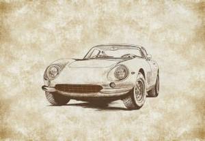 3D Фотообои Artegrafico «Авто эскиз» PD-040 акварель