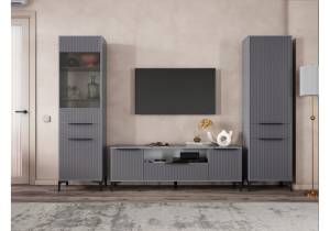 Стенка в гостиную Woodville Иадама 620694 графит, графит софт комплектация 6