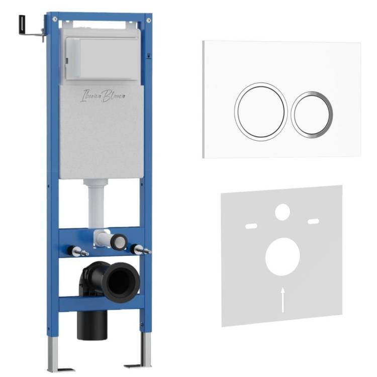 Система инсталляции для унитазов Iberica Blanca Esti-O IB.001M.821 кнопка смыва белый глянцевый