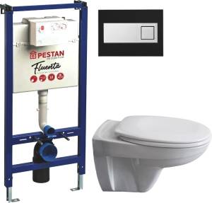 Комплект  Унитаз подвесной Pestan Fluenta Basic 40006460 + Система инсталляции для унитазов Pestan Fluenta 40006356 + Кнопка смыва Pestan Fluenta Diam
