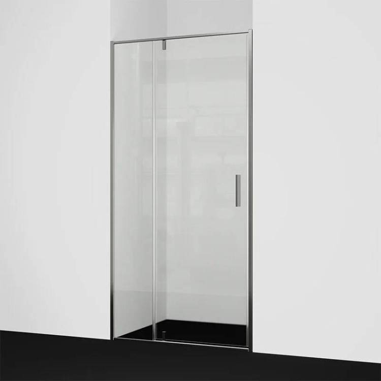 Душевая дверь в нишу Wasserkraft Spree 14P05 профиль никель, стекло прозрачное, 120x200