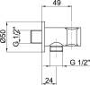 Шланговое подключение Webert Comfort AC0478015 с держателем для душа, хром фото 2