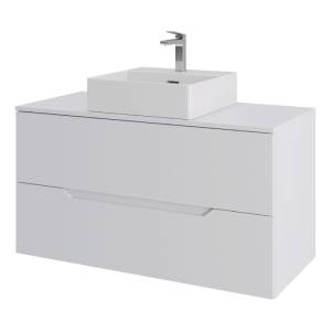 Тумба с раковиной Orange Line Li-100TuwMDF+B04-500W белая матовая, 100 см