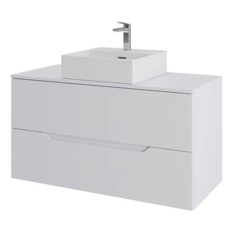 Тумба с раковиной Orange Line Li-100TuwMDF+B04-500W белая матовая, 100 см