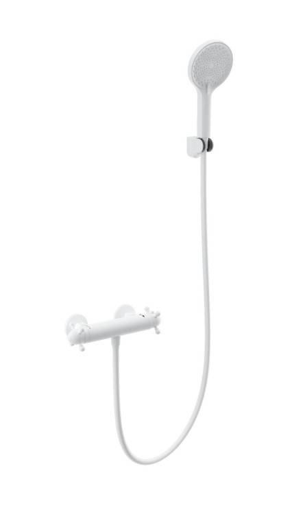 Смеситель для душа Wonzon & Woghand WW-B2048-A-MW с термостатом, белый матовый