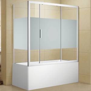 Шторка на ванну Aquanet Practic 292128 профиль хром, стекло прозрачное, 175x80x150