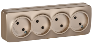 Розетка 4-местная IEK Glory ERH40-K37M-10 шампань матовый