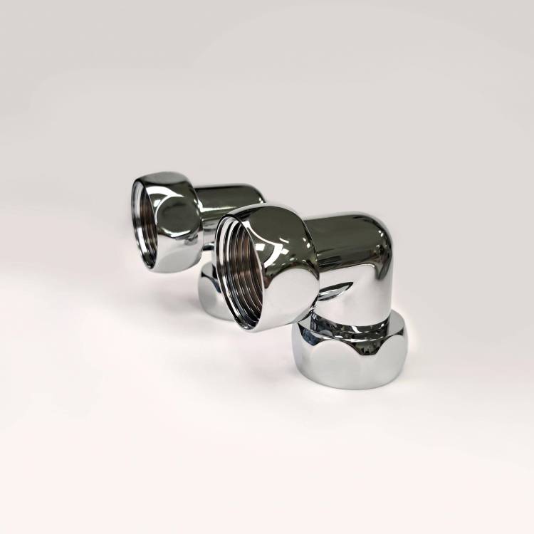 Соединение угловое Luxon 1"x1" гайка/гайка, хром (пара)