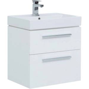 Тумба с раковиной Aquanet Nova 60 2 ящика, белый глянец